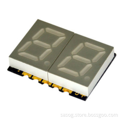 0.39-inch Dual SMD LED Digit Display, Yellow Green, 570nm, Common Anode